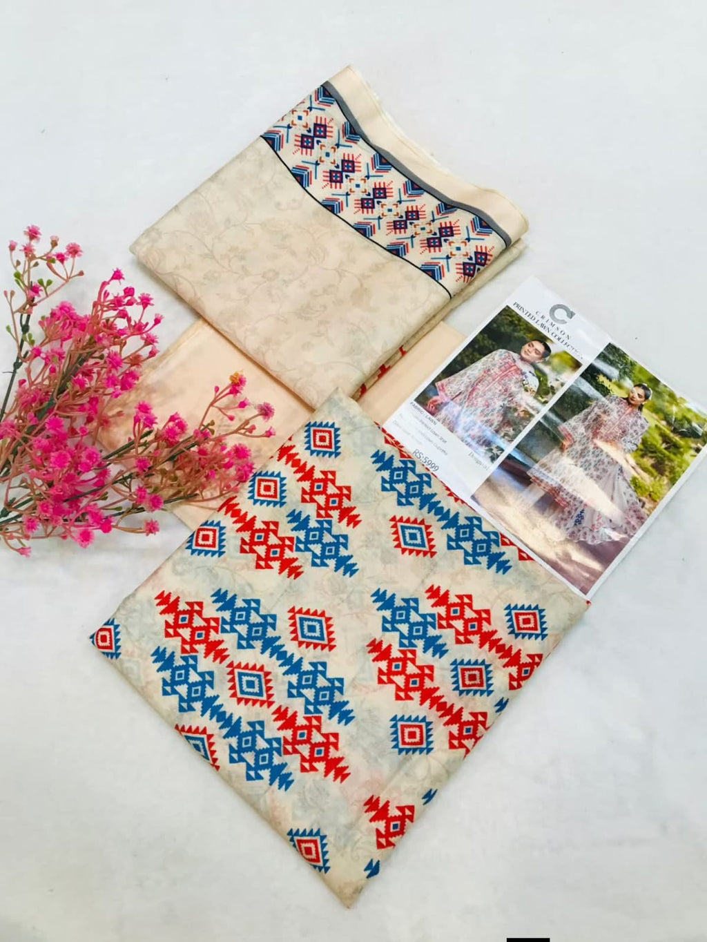 🌸 Vibrant Lawn Suit – Unstitched 3-Piece Casual Wear ☀️